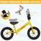12 Inch Toddler Balance Bike with Height Adjustable Handlebar and Seat-Red